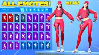 NEW RUBY SKIN Showcase with All Fortnite Dances amp Emotes Fortnite Season 10 Skin [upl. by Murat]