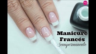 Francés semipermanente para principiantes  Gel polish french Manicure [upl. by Nager600]