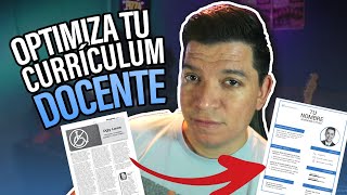 ¿Cómo preparar el CURRÍCULUM VITAE PERFECTO para un MAESTRO [upl. by Yrdnal]