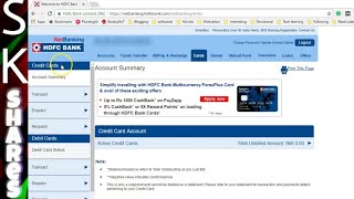 How to View or Download Credit Card statement  HDFC Netbanking [upl. by O'Connell]