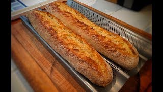 No Knead French Style Baguettes long proof better bread [upl. by Nivre94]