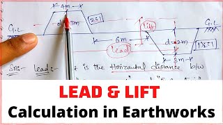 Calculation of Lead and Lift in Earthwork  Estimation of Roads amp Canals earthwork [upl. by Flosser478]