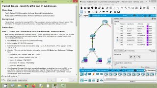 913 Packet Tracer  Identify MAC and IP Addresses [upl. by Lavery700]