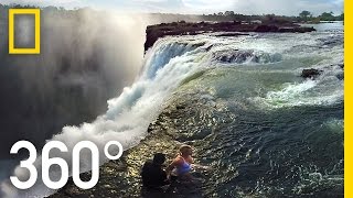 360° Victoria Falls – The Devils Pool  National Geographic [upl. by Krum]