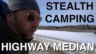 Stealth Camping In Highway Median [upl. by Fitton]