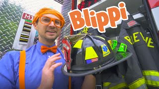 Blippi and The Fire Truck  1 Hour of Blippi  Learning Trucks For Kids [upl. by Olga439]