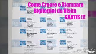 Tutorial Come Creare e Stampare bigliettini da visita Gratis 😎 [upl. by Chong]