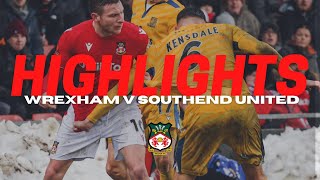 HIGHLIGHTS  Wrexham v Southend United [upl. by Nonnahsal655]