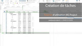 Tuto 4 la création de tâches sous MS Project [upl. by Sisco125]