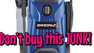 Simoniz 2000psi pressure washer FAIL from Canadian Tire [upl. by Marijn377]