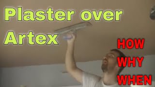 How to Plaster over Artex and Textured Ceilings [upl. by Ainehs]