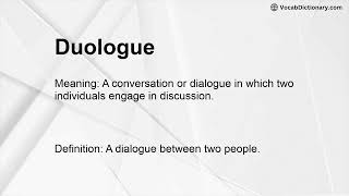 Duologue Meaning [upl. by Slerahc263]