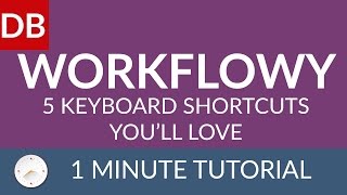 5 Keyboard Shortcuts  Learn How To Use Workflowy [upl. by Ahsasal]