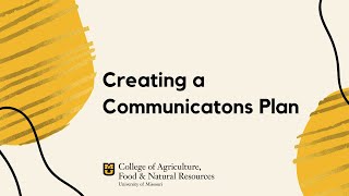 Creating a Communications Plan [upl. by Treb172]