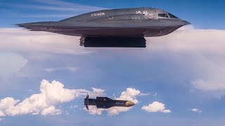 B2 Spirit Bomber Drops Massive Ordnance Penetrator Bomb [upl. by Neenaej]