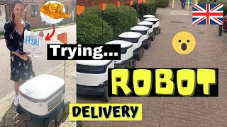 Having Fun With Starship Robots Food Delivery Service Milton Keynes UK Ang galing Nakakatuwa [upl. by Airretnahs453]