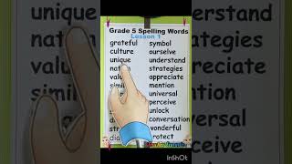 GRADE 5 SPELLING WORDS LESSON 1 [upl. by Siobhan]