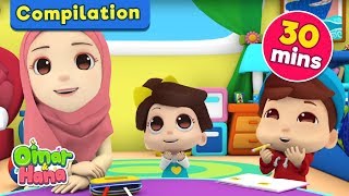 Compilation 30 MINUTES Alif Ba Ta  Nasheed for Kids  Omar amp Hana [upl. by Corina]