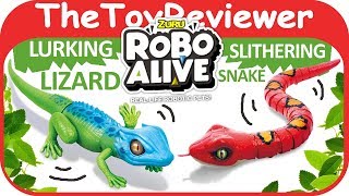 Robo Alive Lurking Lizard and Slithering Snake Zuru Robot Walk Unboxing Toy Review by TheToyReviewer [upl. by Llehcal]