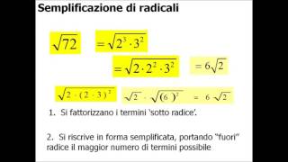 semplificazione di radicali [upl. by Eceinert]