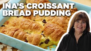 Ina Gartens Croissant Bread Pudding  Barefoot Contessa  Food Network [upl. by Htiekel550]