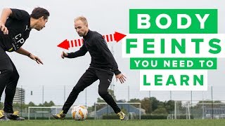 5 BODY FEINTS YOU NEED TO LEARN  how to do these football skills [upl. by Tertia]