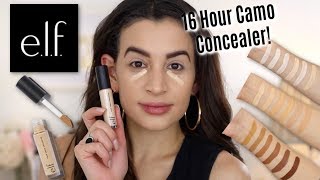 ELF 16 Hour Camo Concealer  Review  Swatches [upl. by Leahcimdivad]