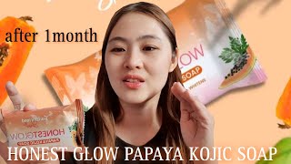 HONEST GLOW PAPAYA KOJIC SOAP  1month REVIEW [upl. by Ennalorac]