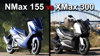 2020 Yamaha XMax 300 vs NMax 155  Is bigger better [upl. by Aihseuqram]