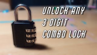 How To Unlock ANY 3DIGIT COMBO LOCK in 1 minute [upl. by Atiluj]