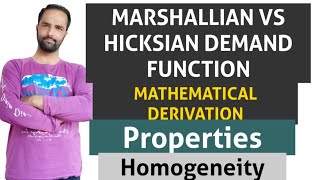 Marshallian vs Hicksian demand function Derivation  Properties [upl. by Chadd150]