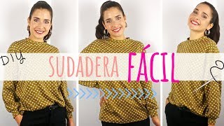 Tutorial SUDADERA oversize muy fácil y sin patrones  DIY de costura [upl. by Akilat]