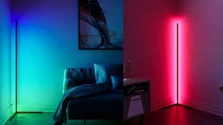 Multicolored LED corner floor lamp Unbox and Review 2021 [upl. by Berwick]