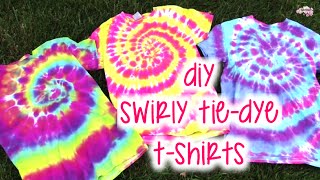 DIY Swirly TieDye TShirts  How To  Tutorial [upl. by Aihsei]