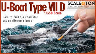 How to Make a Realistic Ocean Diorama Base  Building the AFV Club Uboat Type VII D 1350 Scale [upl. by Thurber]