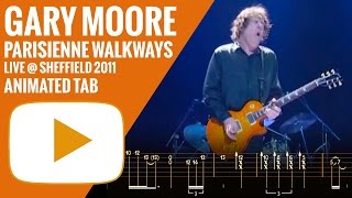 GARY MOORE  PARISIENNE WALKWAYS  Guitar Tutorial  Animated Tab [upl. by Ylram931]