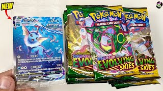 I Got Special Art Vaporeon VMAX Card Opening Pokémon Evolving Skies Packs [upl. by Aurelea367]