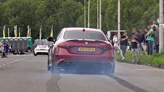 510HP Alfa Romeo Giulia Quadrifoglio  Launches Revs Accelerations [upl. by Akinar]