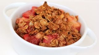 Rhubarb Strawberry Crisp  A Fathers Day Dessert Recipe [upl. by Lertnahs903]