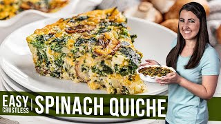 Easy Crustless Spinach Quiche [upl. by Refotsirhc108]