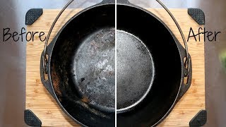 Seasoning Our Cast Iron Dutch Oven [upl. by Nylram852]