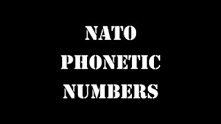 NATO Phonetic Numbers [upl. by Dygall]