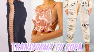 TRANSFORMA TU ROPA VIEJA A NUEVA 5 IDEAS THRIFT FLIP AESTHETIC  Tutoriales Belen [upl. by Lymn]