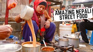 NEPALI STREET FOOD feast in KATHMANDU Nepal  Best MOMOS in Kathmandu  traditional Newari food [upl. by Ileak]