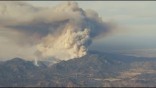 RAW VIDEO Woolsey Fire Lake Sherwood flareup burning in Woolsey Fire area  ABC7 [upl. by Atikahc]