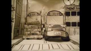 The School Bus Race  Paper Stop Motion Animation [upl. by Morrison]