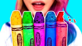 How To Sneak Food In Class Edible DIY Candy School Supplies Prank Wars [upl. by Reidar]