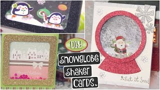 DIY SNOWGLOBE CARD  Shaker Cards for Christmas Holidays amp Winter  How To SoCraftastic [upl. by Ynnol]