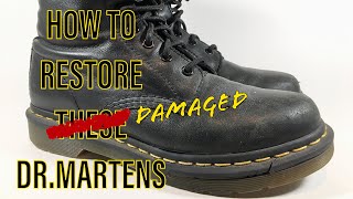 HOWTO Restore damaged DrMarten boots  Sneaker Restoration [upl. by Arait129]