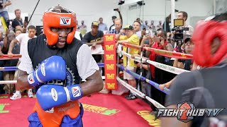 FLOYD MAYWEATHER SPARRING  SCHOOLS SPARRING PARTNERS PREPARING FOR NEXT FIGHT FULL VIDEO [upl. by Olnee]